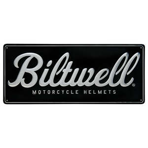 Gifts Novelties: BILTWELL SIGN [SCRIPT BLACK/ALUMINUM] 59x25CM