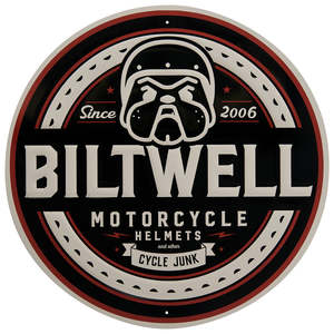 BILTWELL SIGN [BULLDOG BLACK/GREY/GARNET] 44CM