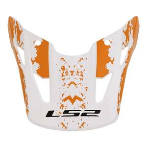 Motorcycle Helmet Parts: LS2 COZ Peak Hyde - Orange / White