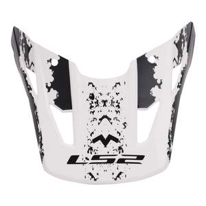 Motorcycle Helmet Parts: LS2 COZ Peak Hyde - Black / White