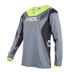 Mtb Gear Clothing: O'Neal Youth ELEMENT FR Jersey Hybrid - Grey/Neon Yel