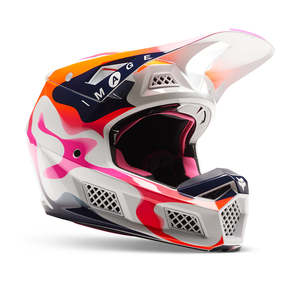 Fox Racing: FOX V3 RS RYVR HELMET MIPS LE ECE [WHITE/NAVY] XL