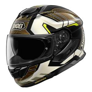 Motorcycle Road Helmets: Shoei GT-Air 3 Hike TC11 - White / Brown / Hi-Vis Yellow