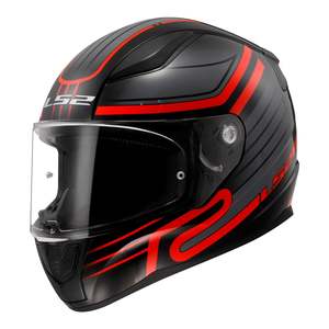 Motorcycle Road Helmets: LS2 FF353 Rapid II Circuit - Black / Red 06