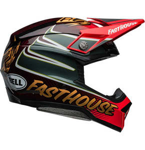 Motocross Helmets: Bell MOTO-10 SPHERICAL Fasthouse DITD 24 Red/Gold