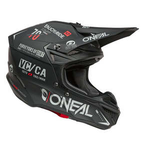 Motocross Helmets: O'Neal 2026 5SRS BRAND Helmet - Black/Grey