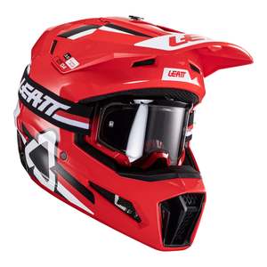Motocross Helmets: Leatt 2024 3.5 Helmet & Goggle Kit - Red