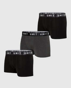 Adult Underwear: Unit Mens Short-Length Bamboo Trunk Underwear - 3 Pack