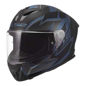 Motorcycle Road Helmets: LS2 FF820 Rapid III Xtrem Helmet - Black / Blue Petrol