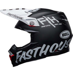 Motocross Helmets: Bell MOTO-9S FLEX Fasthouse Tribe M/G Black/White