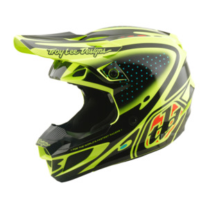 Motocross Helmets: SE5 POLYCARBONATE HELMET THE LINE FLO YELLOW