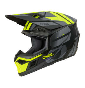 Motocross Helmets: O'Neal 2026 3SRS RIDE Helmet - Black/Grey/Neon Yellow