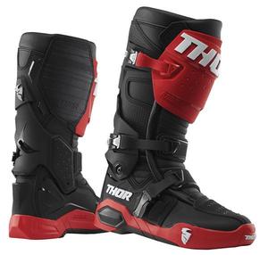 Motocross Boots: THOR RADIAL BOOTS RED BLACK
