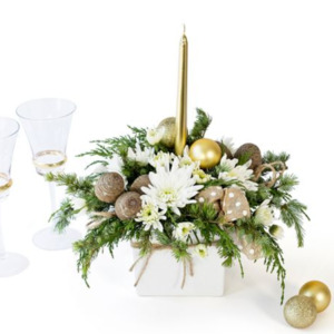 White Christmas Table Centre Arrangement