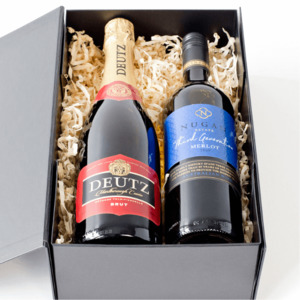 Liquor Gift Baskets Gift Boxes: Bubbles & Merlot Wine Box