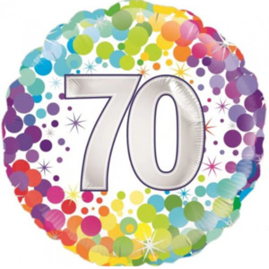 Florist Hororata: Happy 70th Birthday Confetti Helium Balloon