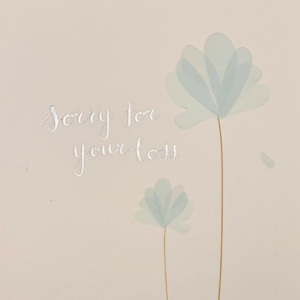 So Sorry For Your Loss Teal Flower Card