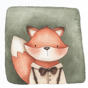 Add A Card: Fancy Fox Small Greeting Card