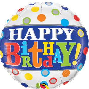 Happy Birthday Bright Letters Balloon
