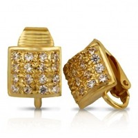 Products: Clip-on earrings, square -(G86)