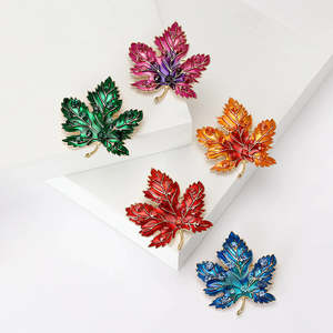 Brooches: Aurelia Maple Leaf Enamel Brooch