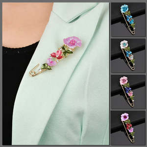 Modfab: Clarissa Peony Enamel Scarf Pin