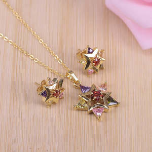 Bijoux: Bijoux Binary Star Pendant & Earrings Set