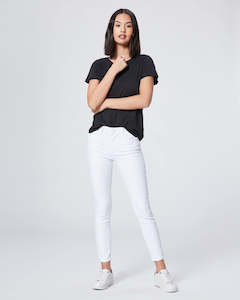 Jeans: Paige Hoxton Crop White Jean