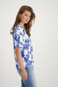 Monari Blue Floral T-Shirt
