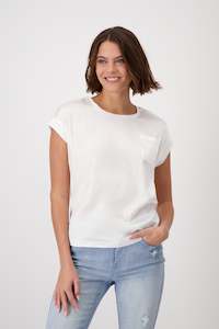 Monari New: Monari Cream Short Sleeve Top