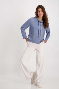 Aw24: Monari Tie Blue Top