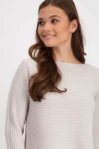 Aw24: Monari Beige Ribbed Jumper