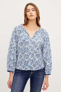 Velvet: Velvet Mosaic Cotton Blouse