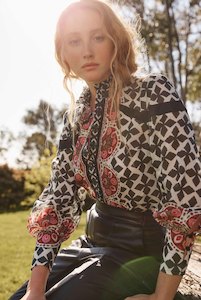 Oncewas: Once Was Astrid Cotton Silk Blouse