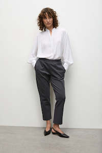 Mela Purdie White Soft Zip Blouse