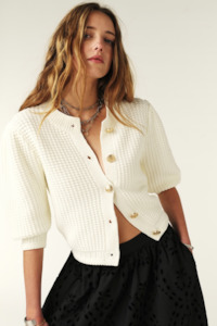 Knitwear: Ba&sh Knit Ecru Cardigan