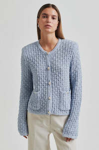 Knitwear: Second Female Blue Knit Jacket