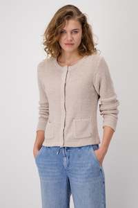 Knitwear: Monari Taupe Knit Jacket