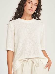 Caroline Sills Gaia Ivory Knit Tee