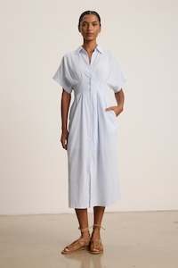 Dresses: Velvet Blue/White Stripe Dress