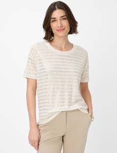Brax 1: Brax Candice Linen T-Shirt - Almond
