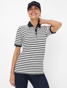 Brax 1: Brax Cleo Polo Shirt - Navy Stripe