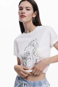 Desigual: Desigual White T-Shirt with Black Print