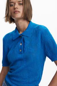 Desigual Blue Mesh Top