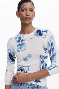 Desigual: Desigual Blue & White Top