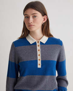 Yerse Stripe Polo Jumper
