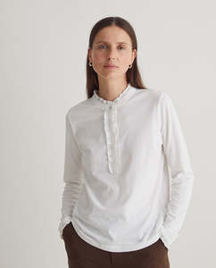 Yerse White Ruffle Shirt
