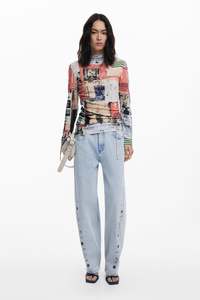 Desigual Fine Postcard Top