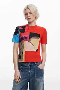 Desigual Red T-Shirt with Print