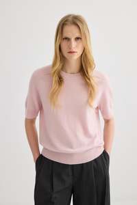 Laing Jasper Short Sleeve Cashmere Crew